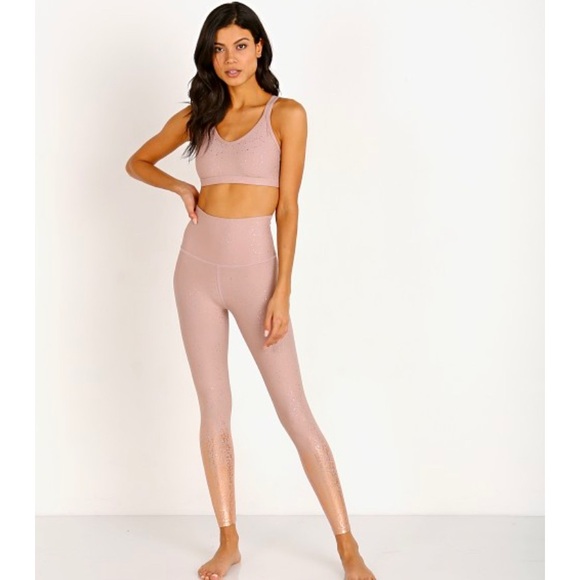 Beyond Yoga Pants - Beyond Yoga Alloy Ombre High Waisted Midi Legging Brazen Blush